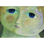 Robert Tallon (American, 20th century), Untitled, Curious Face, pastel on paper, signed lower right,