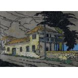 Pedro Joseph Lemos (American, 1882-1954), "Old Custom House - Monterey," woodcut in colors, pencil