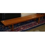 Danish Modern Brusko low table, the elongated rectangular top with bookmatched teak veneer, 13.5"h x