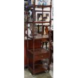 English regency style etagere, having five shelves rising on turned supports, with a single