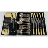 (lot of 71) Sheffield silverplate flatware consisting of (12) soup spoons, (12) tea spoons, (9)