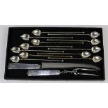 (lot of 14) Tiffany & Company "Hampton" pattern carving knife and fork, each handle bearing