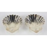 Pair of English George III sterling silver shell stands, by Thomas Graham & Jacob Willis, London,