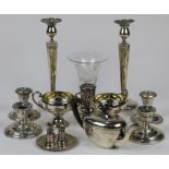 (lot of 13) Silver and silver plate tableware group, consisting of International sterling weighted