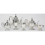 (lot of 5) Towle sterling silver hot beverage service in the "Louis XIV" pattern, comprising