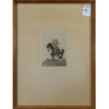 Woody W. Crumbo (American, 1912-1989), "The Sentinel," etching, pencil signed lower right, titled