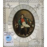 After Paul Delaroche (French, (1797-1856), "Napoleon Abdiquant a Fontainebleau," miniature oil on