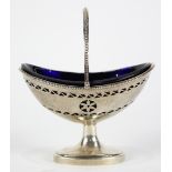 English George III sterling silver pedestal sugar basket, by George Baskerville, 1786, the