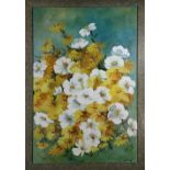 Bouquet of Daisies, oil on canvas (laid on board), signed "Alis" lower right, 20th century,