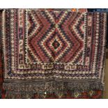 Kilim flatweave carpet, 6'3" x 9'8" (damage)