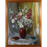 Russian School (20th century), Still Life with Flowers, 1968, oil on canvas, signed indistinctly and