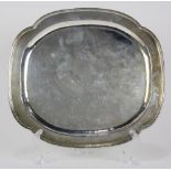 Peruvian sterling silver quatrefoil form tray accented with a molded border, 12.5"w x 11.5"d, 23.