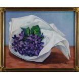 Still Life with Violets, oil on canvas, signed "Ralph Jacobs" lower right, 20th century, overall (