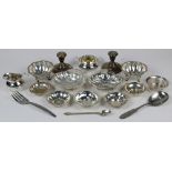 (lot of ) Collection of silver plate and sterling silver tableware, consisting of a Shreve double