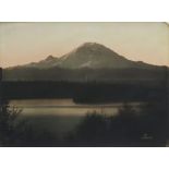 Asahel Curtis (American, 1874-1941), "Mt. Rainier," 1911, hand-colored photograph, signed and