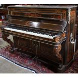 Cluesman French upright piano, 1839, with scrolling and acanthus form inlay with ormolu mounts,