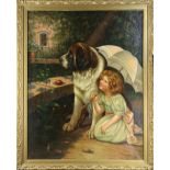 Austin C. Wright (American, 19th century), “Faithful Companion," oil on canvas, signed lower left,