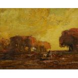 (lot of 2) Karl Schmidt (American, 1890-1962), "The After Glow," 1921, and Untitled (Landscape),