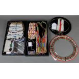 (lot of 8) Native American beaded group, consisting of (5) jewelry pieces and three purses, largest: