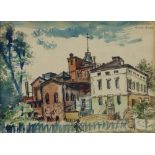 David Davidovich Burliuk (Russian, 1882-1967), "Herman's Restorant, Staten Island, Manor Road,"