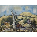 Phil Dike (American, 1906-1990), "Old Ranch Cambria," watercolor, signed lower left, titled lower