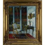 European School (20th century), Interior Scene, 1912, oil on canvas, signed "H. Cousturier" and