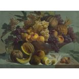 American School (19th century), Still Life with Fruit, 1860, oil on canvas, signed "Thomas Hill