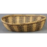 Native American, Panamint oval storage basket, 13.5"l