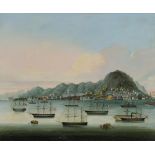 19th Century China Trade, "China, Hong Kong," circa 1855, oil on canvas, unsigned, canvas: 13.125"