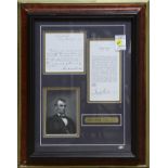 Abraham Lincoln ephemera group, consisting of a copy of a hand-written letter dated "Dec. 20th,