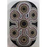 Pam Hall (Australian, 20th century), Aboriginal Baryulgil Dream Story, acrylic and wood wall