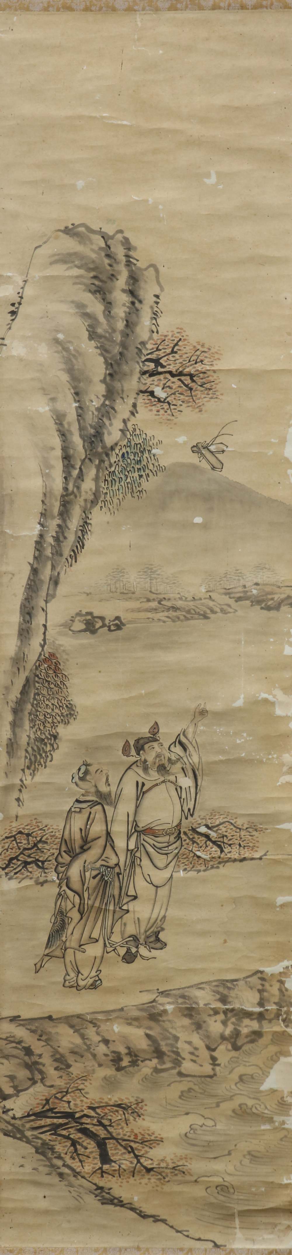 (lot of 2) Anonymous (Chinese), Figures, ink and color on paper, with scholars and attendants,