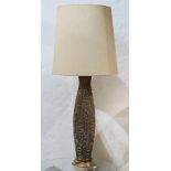 Mid-Century Design-Technics (Lee Rosen design) ceramic lamp, having a relief decorated body with