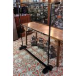 Japanese kimono/robe stand, two-tier with gilt karakusa pattern on black lacquer, can be