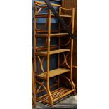 Rattan bookcase, 72"h x 30"w x 15"d