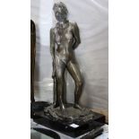 Gregory Beck (American, Contemporary), "Reflection," bronze sculpture atop a marble base, signed and