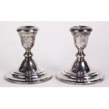 Pair of Gorham sterling silver weighted candlesticks