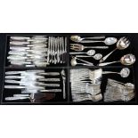 (lot of 108) Towle sterling silver flatware service for twelve in the "Contessina" pattern, having