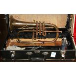 Carl Wunderlich trumpet with a mouthpiece booster and mate in case