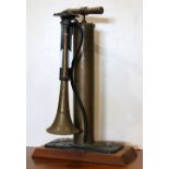 Nautical ship fog horn, by Farady Electric Corporation, Adrian, Michigan, 26"h x 17"w x 7.5"d