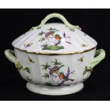 Herend "Queen Victoria" lidded tureen, 10"h x 11"dia.