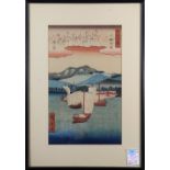 Utagawa Hiroshige (Japanese, 1797-1858), 'Returning sails at Yabase' from the 'Eight Views of Omi'
