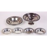 (lot of 6) American and Canadian sterling silver table articles, consisting of weighted tazza, a