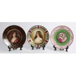 (lot of 3) Royal Vienna porcelain cabinet plates, consisting of three porcelain plates, each