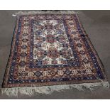 Zachun-Kuba carpet having a kufie border, 6'7" x 4'6"