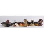 (lot of 5) Decoy group, comprises five various handpainted duck decoys, two marked John Bundy, 6.5"h