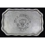 Wilton-Columbia silverplated pewter presentation platter, with United States House of