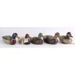 (lot of 5) Duck Decoy group, comprising five various polychrome painted wood duck decoys, largest