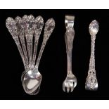 (lot of 8) Sterling silver flatware group, consisting of (6) Holmer and Edwards demitasse spoons,