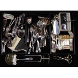 (lot of approx 50+) Continental silverplate flatware group, consisting of Gorham serving utensils, a